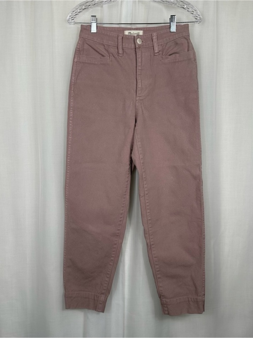 Madewell‎ Slim Emmet Tapered Ankle Pants Size 25 Mauve Pink High Rise MD115
